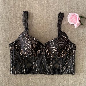 Victorias Secret Dream Angels black lace balconet bra top✨